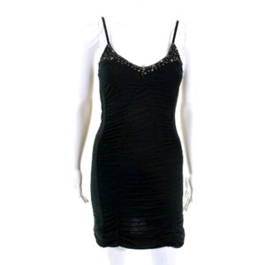 Free People Sequins Ruched Mini Cocktail Dress